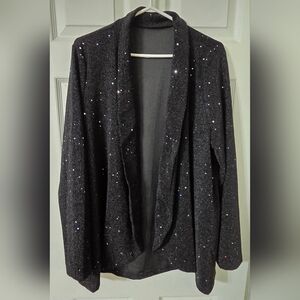 Sparkling Black Open Cardigan